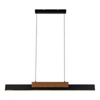 LED-Pendelleuchte Wiebke Schwarz/Eiche max. 34 Watt - Eichefarben/Schwarz, Natur, Holz/Metall (120.5/6/150cm) - Näve