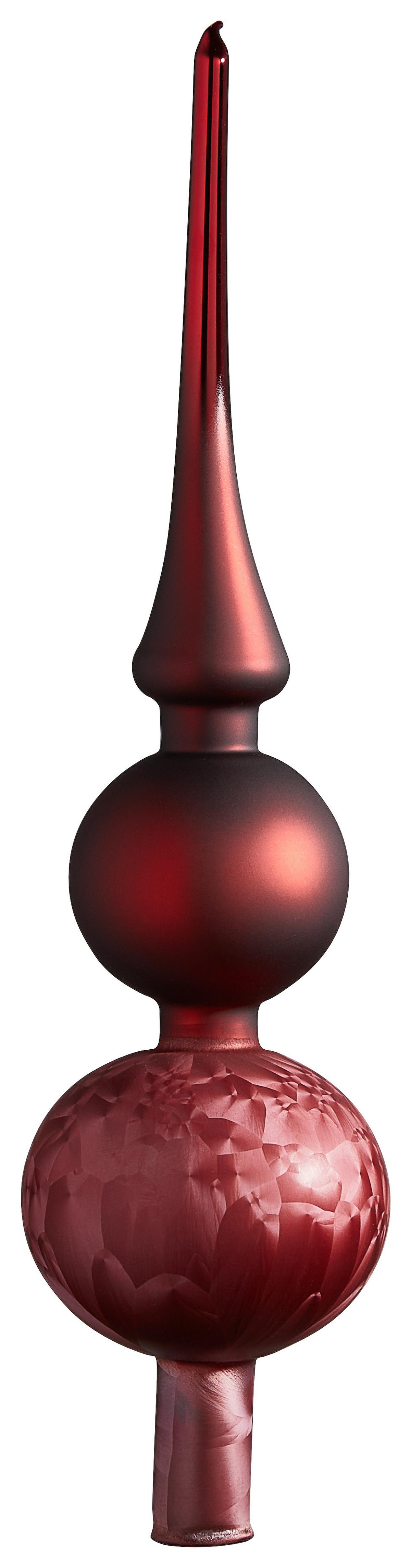 SZPIC CHOINKOWY 036-2037-999 - ciemnoczerwony, Basics, szkło (31cm) - X-Mas