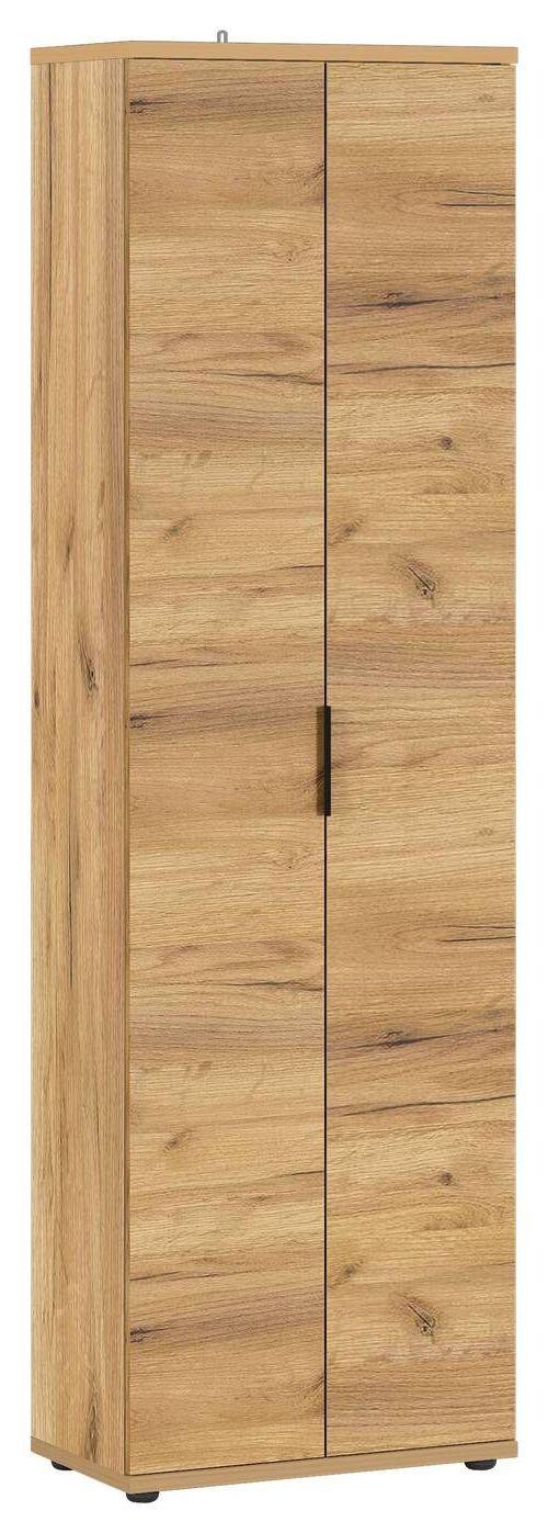 GARDEROBENSCHRANK GW-FREMONT - Eichefarben/Schwarz, KONVENTIONELL, Holzwerkstoff/Metall (59/199/34cm) - Germania