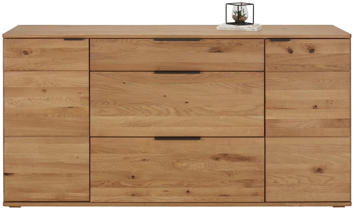 Sideboard Valera in Wildeiche - Wildeiche/Schwarz, KONVENTIONELL, Holz/Holzwerkstoff (180/90/44cm) - Premium Living