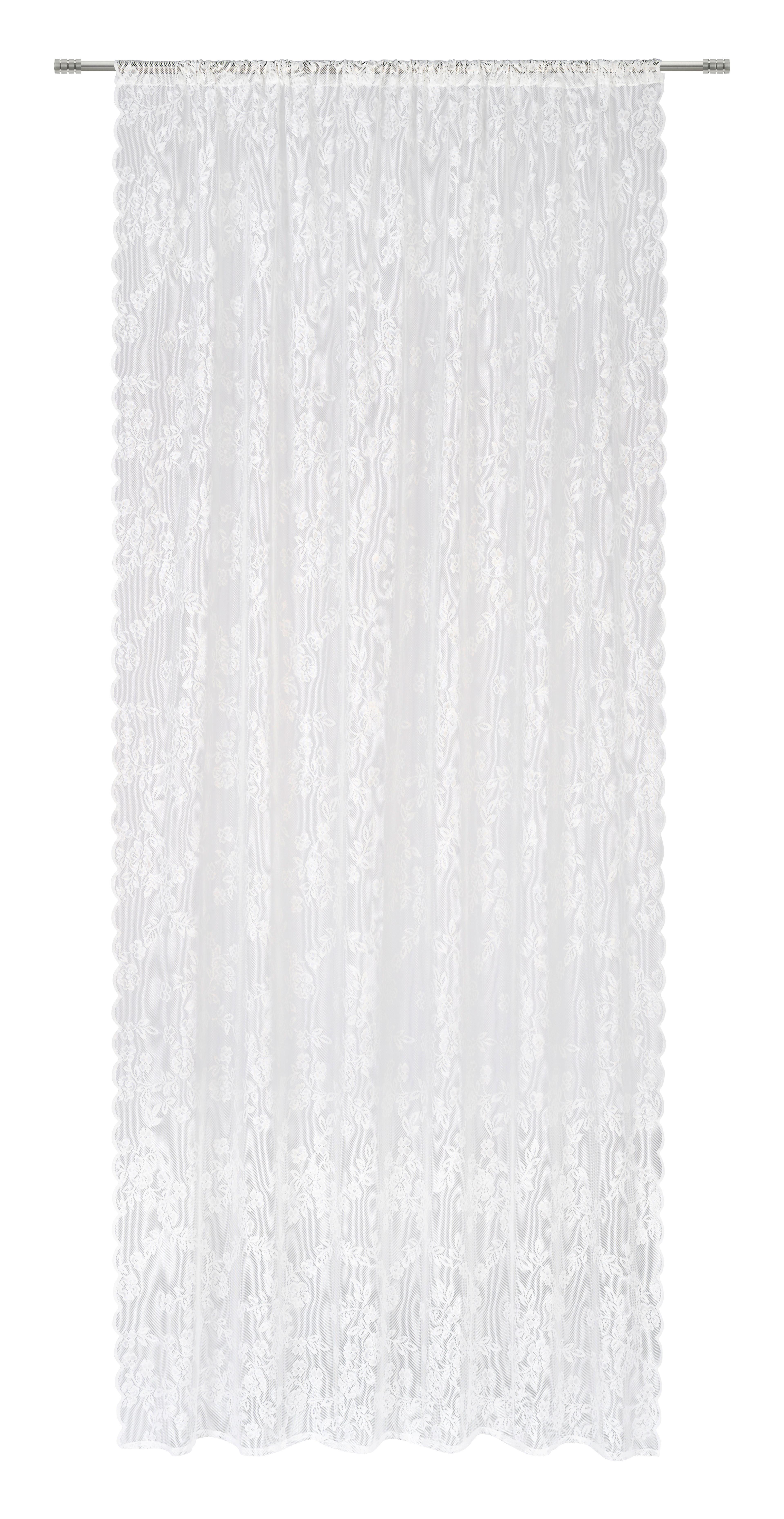 Končana Zavesa Lene - bela, Romantika, tekstil (140/245cm) - Based