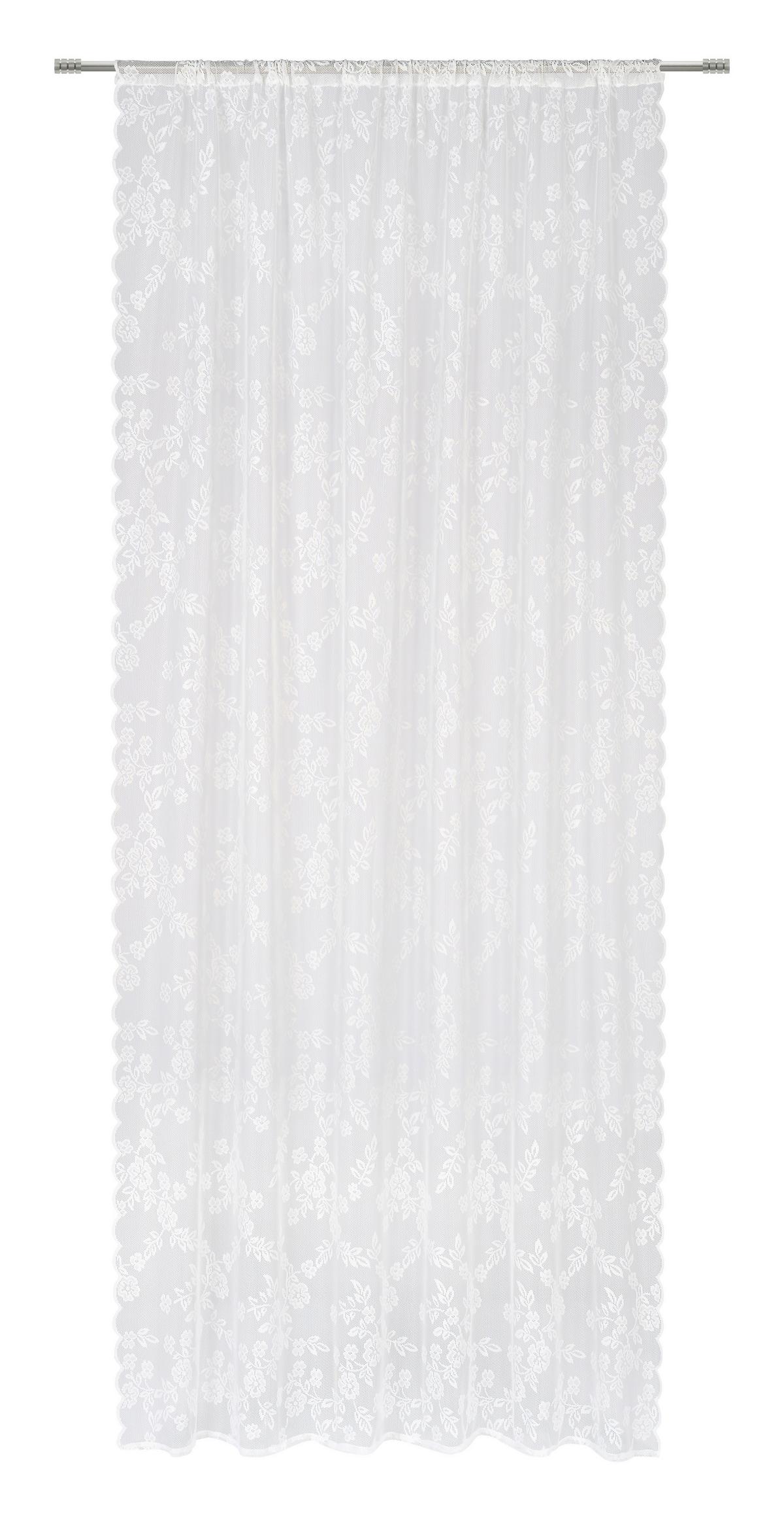 Fertigvorhang Lene Offwhite ca. 140x245cm - Weiss, Romantik / Landhaus, Textil (140/245cm) - Based
