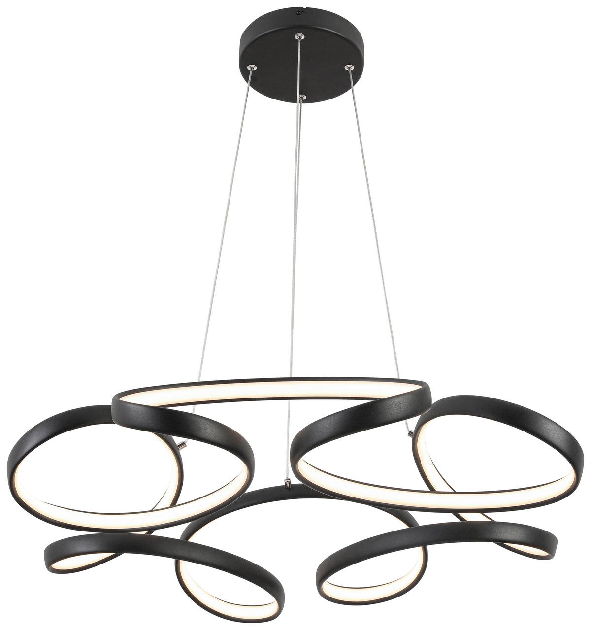 LED-Hängeleuchte Crono in Schwarz max. 24 Watt - Schwarz, ROMANTIK / LANDHAUS, Kunststoff/Metall (70qm) - Premium Living