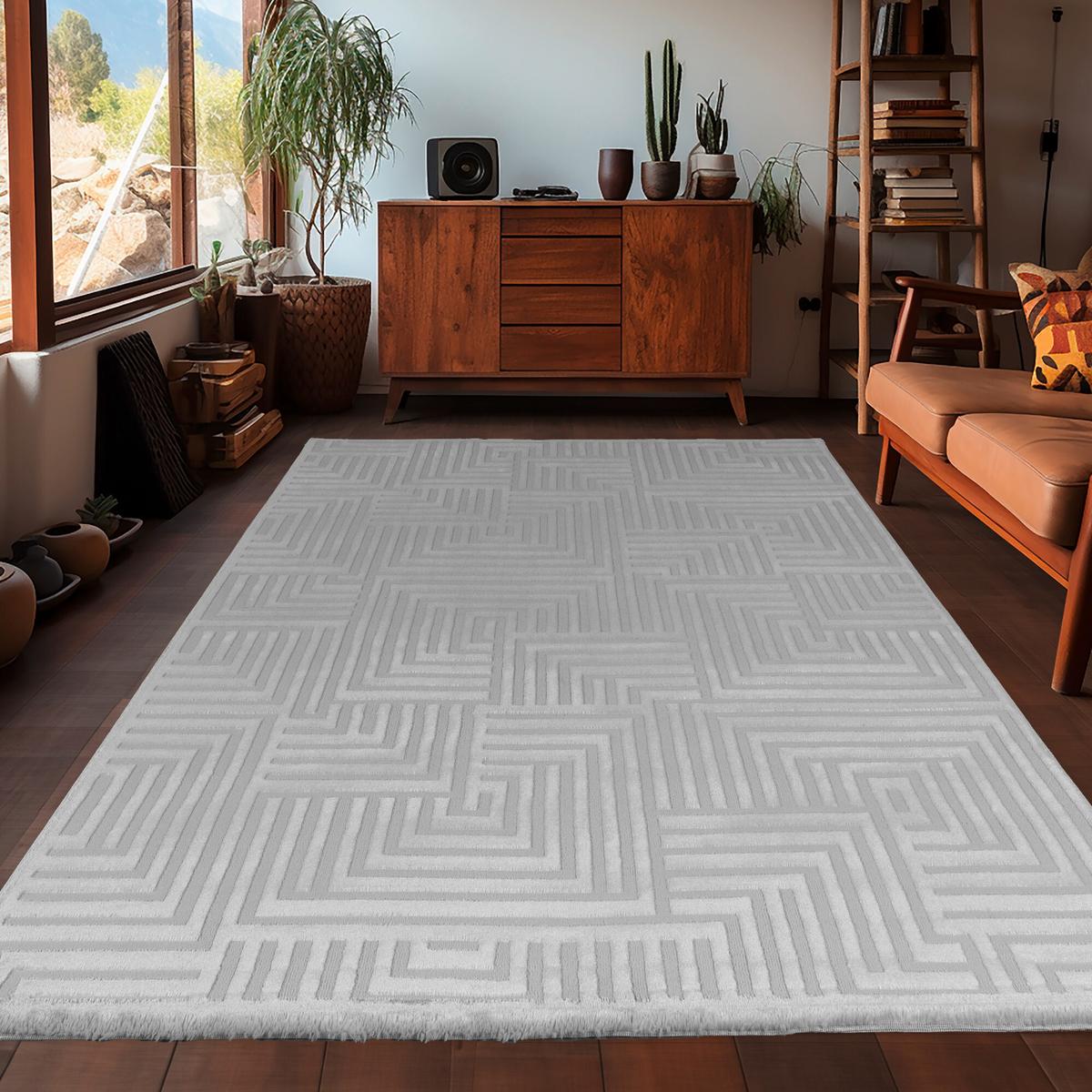 Tkana Preproga Sahara, Srebrna, 80x150cm - srebrne barve, Design, tekstil (80/150cm) - Novel