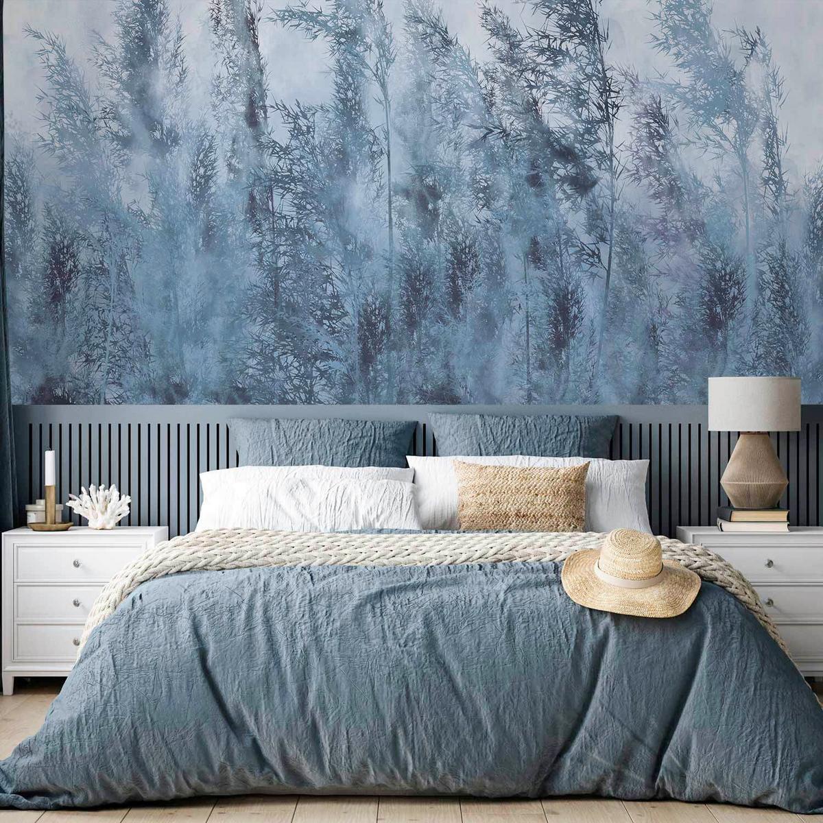 Fototapeta Tall Grasses, 250x175cm - modra/bela, Trendi, tekstil (250/175cm) - artgeist