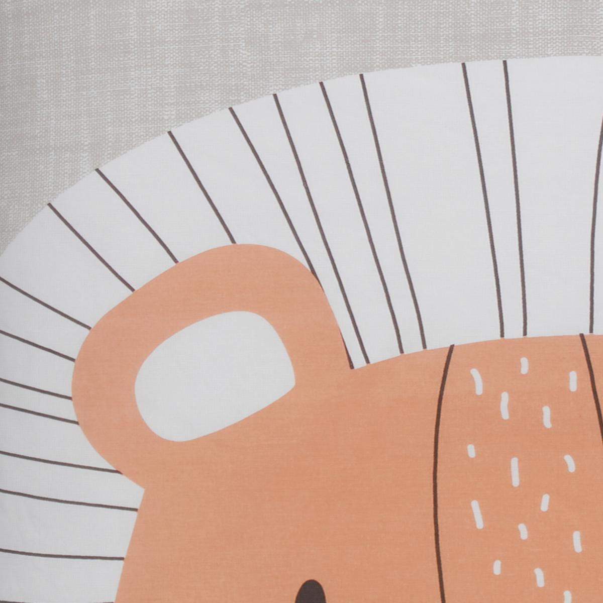 POŚCIEL NIEMOWLĘCA BEDRUCKT, LÖWE, - szary, Basics, tkanina (100/135cm) - Patinio