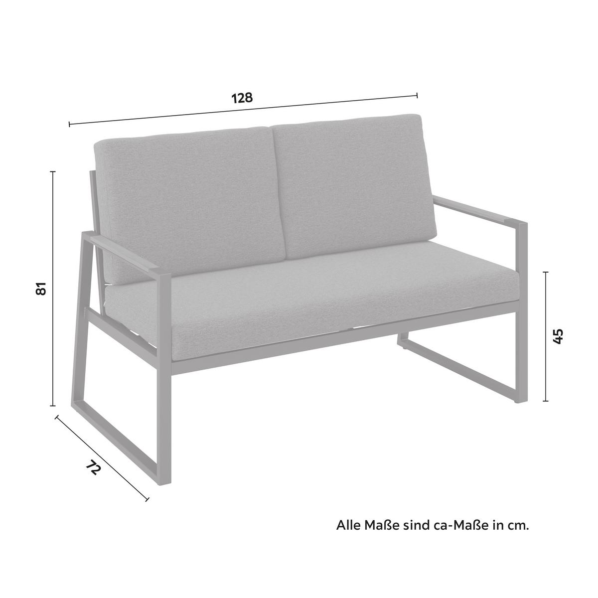 Vrtna Garnitura Rafael 1 - siva/antracit, Moderno, metal/tekstil (128/81/72cm) - Mömax