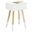 Beistelltisch in Weiß/birkefarben - Birkefarben/Weiß, MODERN, Holz/Holzwerkstoff (30/61/40cm) - MÖMAX modern living