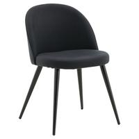 STUHL-SET VELVET - Schwarz, Design, Textil/Metall (57/76,5/50cm) - Livetastic