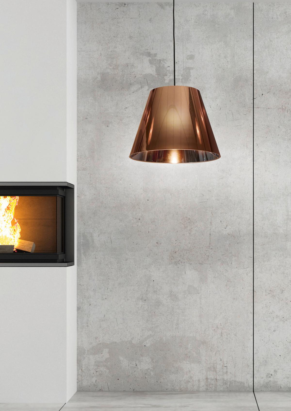 Viseća Svjetiljka Platino - bakrene boje, Design, metal (35/35/100cm)