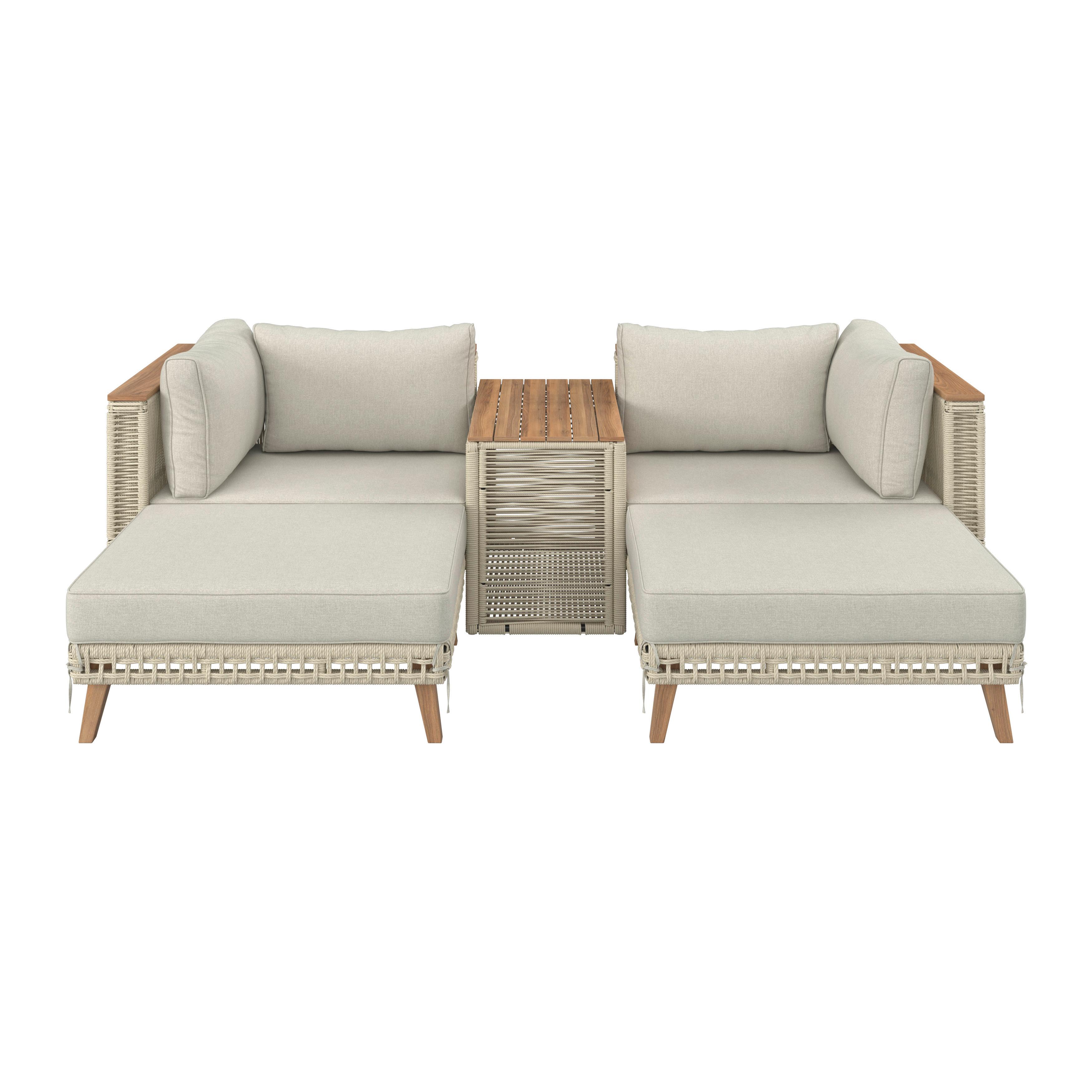 LOUNGEGRUPP MARILOU - ljusgrå/cremefärgad, Modern, metall/trä - Bessagi Garden