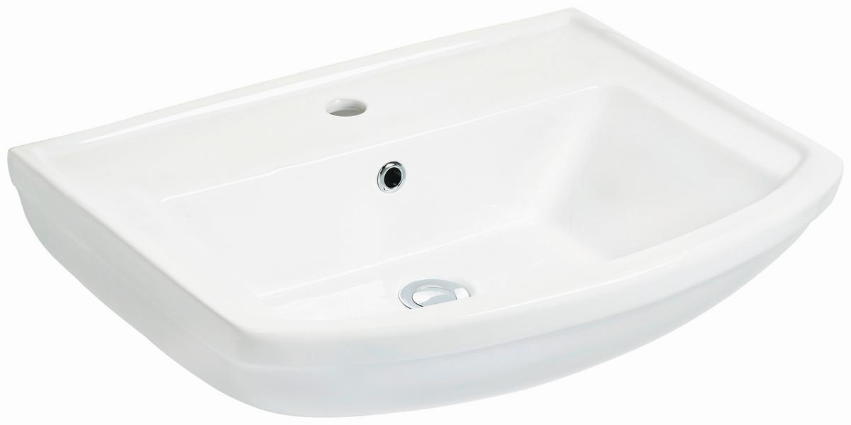 Waschbecken Weiß ca. 60cm - Weiß, Keramik (61/18/48,5cm) - Mömax