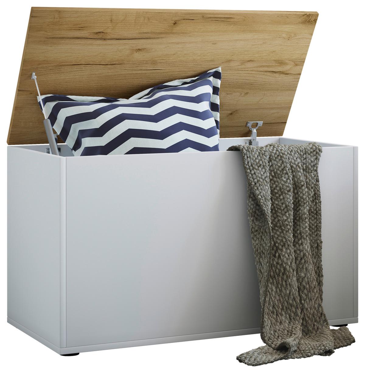 TRUHENBANK BENDOLA - Honigeiche/Weiss, Konventionell, Holzwerkstoff/Kunststoff (82/49/44cm) - MID.YOU