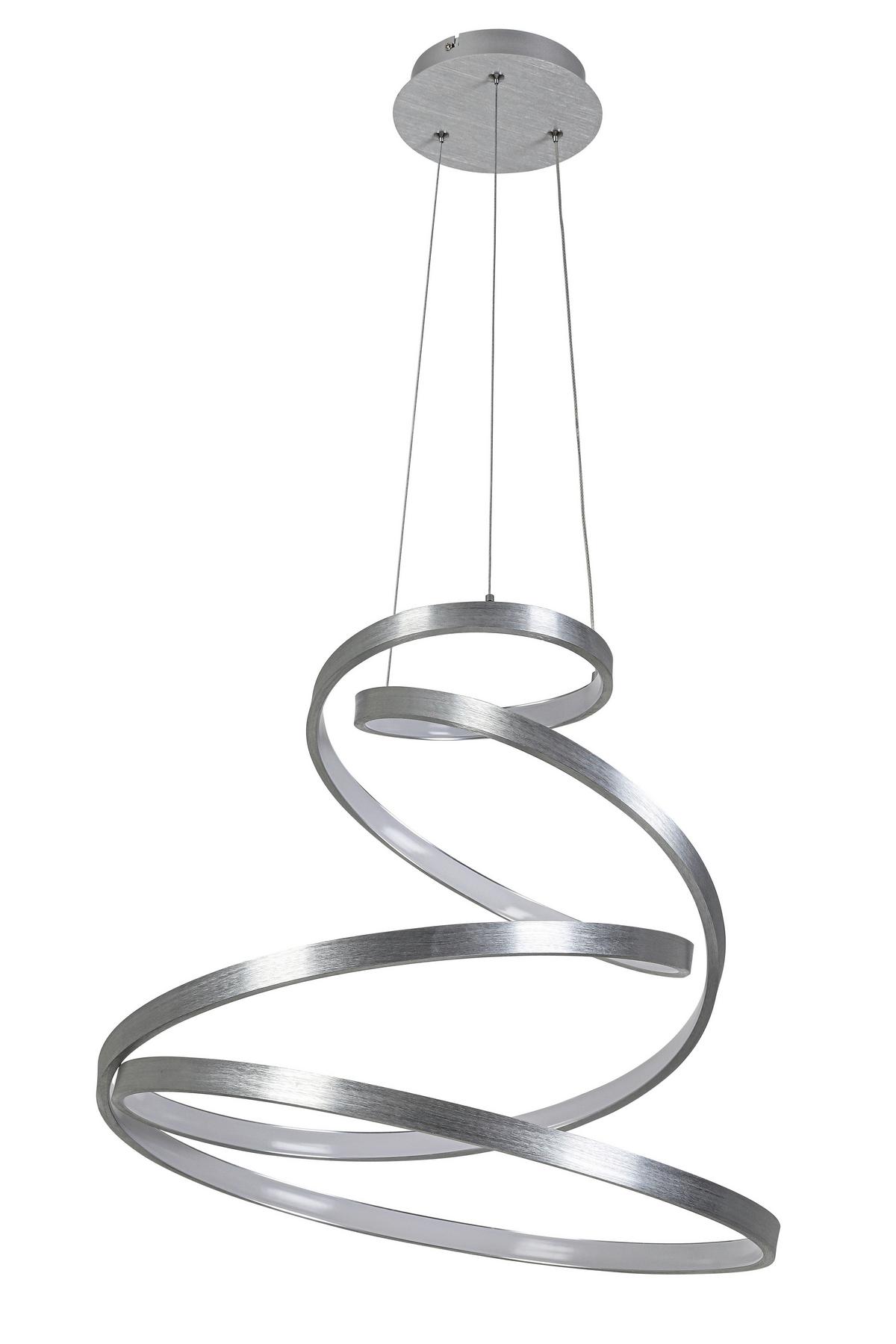 LED-Hängeleuchte Silvi Alufarben max. 40 Watt - Alufarben, MODERN, Kunststoff/Metall (50/120cm) - Mömax