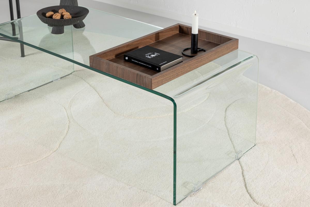 COUCHTISCH TELEMARK - Klar/Braun, Design, Glas (110/50/38cm) - Livetastic