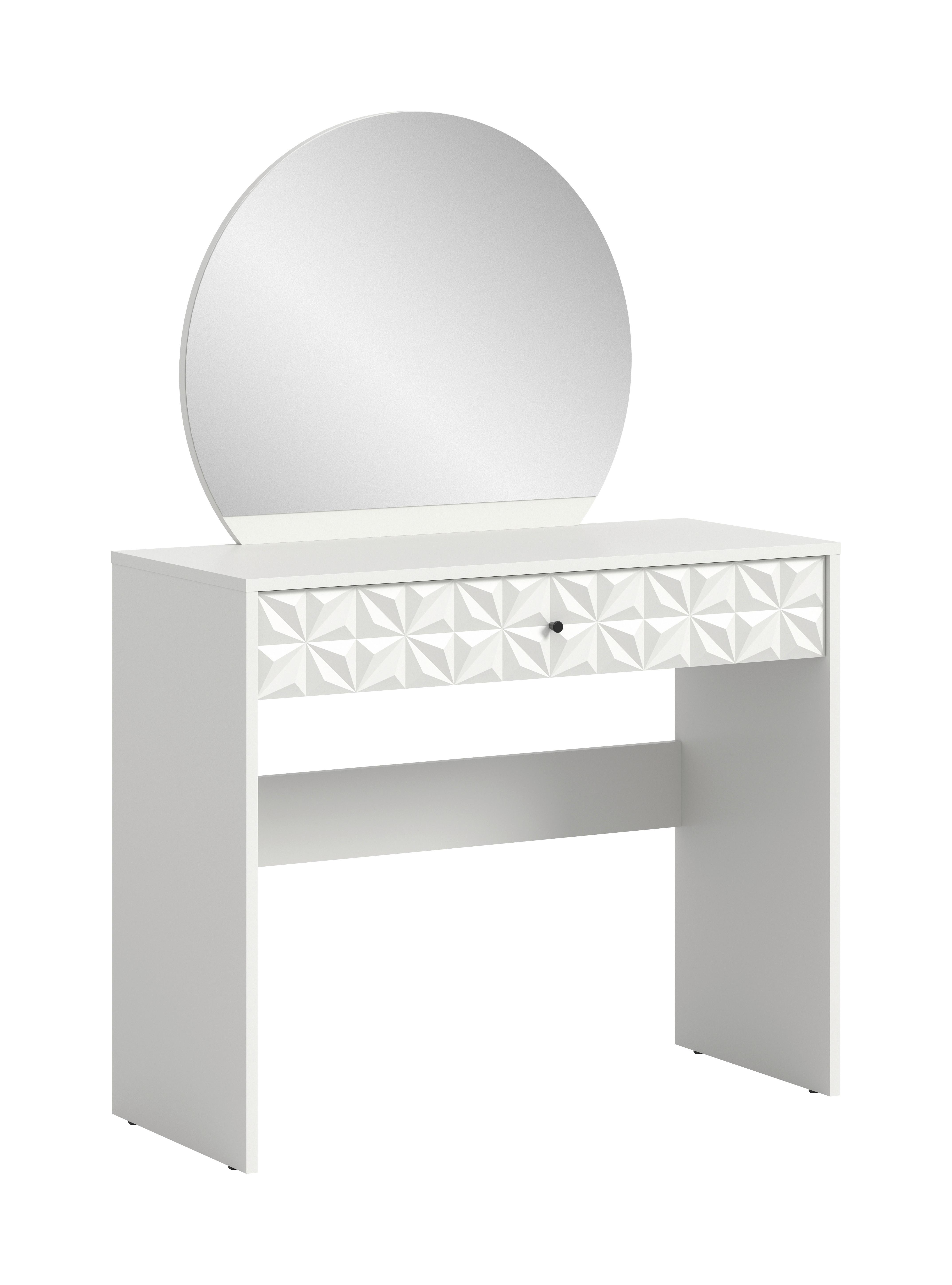 Kozmetična Miza Prisma, Bela - črna/bela, Design, umetna masa/leseni material (90/133/39cm) - Livetastic