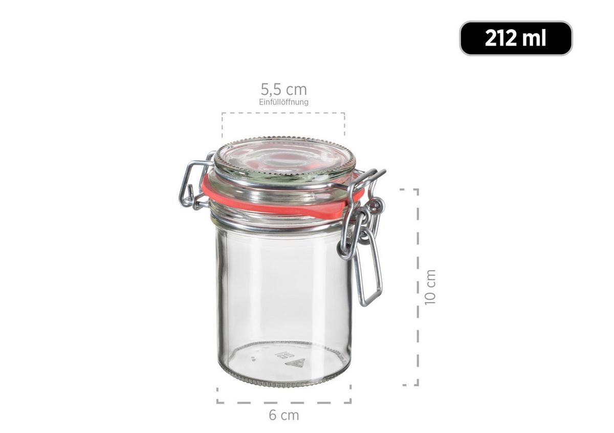 Einmachglas-Set Transparent 6 Stk. - Transparent, Basics, Glas (6/10/6cm) - Mäser