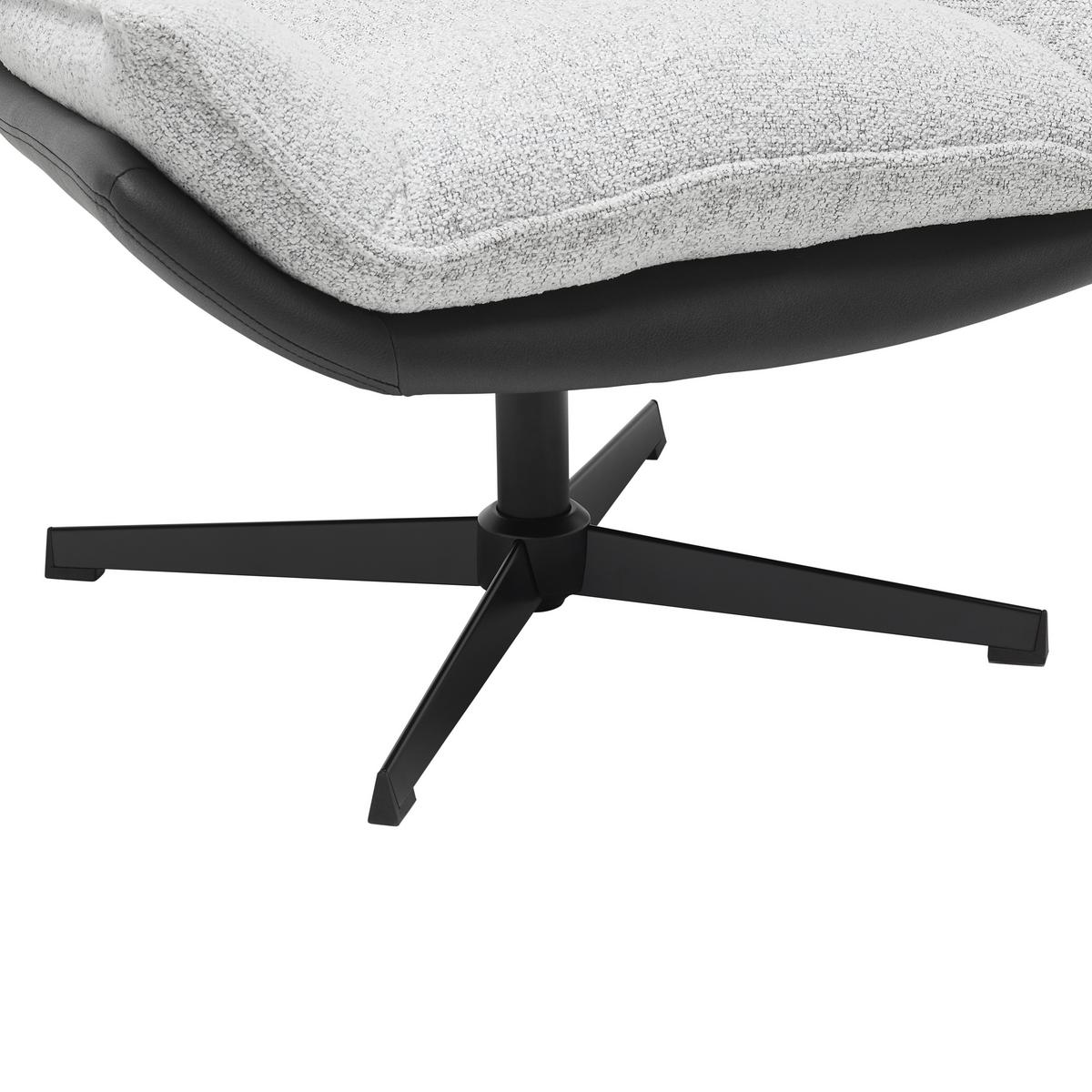 Fotel Audrey - krémszínű/fekete, Modern, textil/fa (82/104/89cm) - Mömax