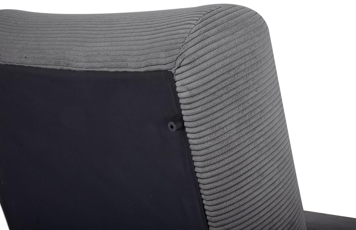 Fotelj Luna, Siva, Funkcija Ležišča - siva, Design, tekstil (81/88/160cm) - Livetastic