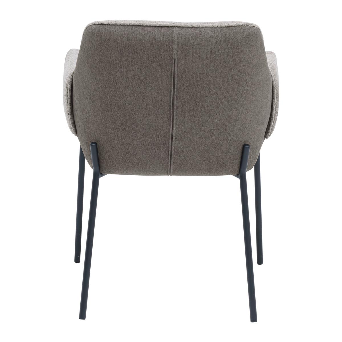 Armlehnstuhl Chloe Braun/Dunkelbraun - Dunkelbraun/Schwarz, Lifestyle, Textil/Metall (63/84/64cm) - Premium Living