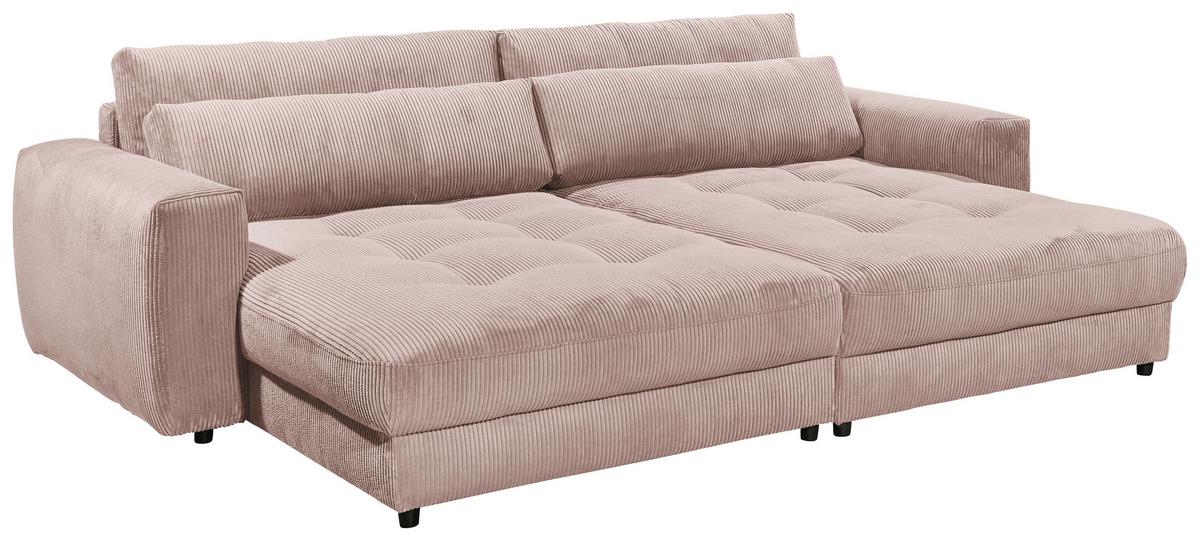 Bigsofa Barura Loveseat ca. 292x194 cm Hellrosa - Hellrosa/Schwarz, KONVENTIONELL, Holzwerkstoff/Kunststoff (292/90/194cm) - MID.YOU