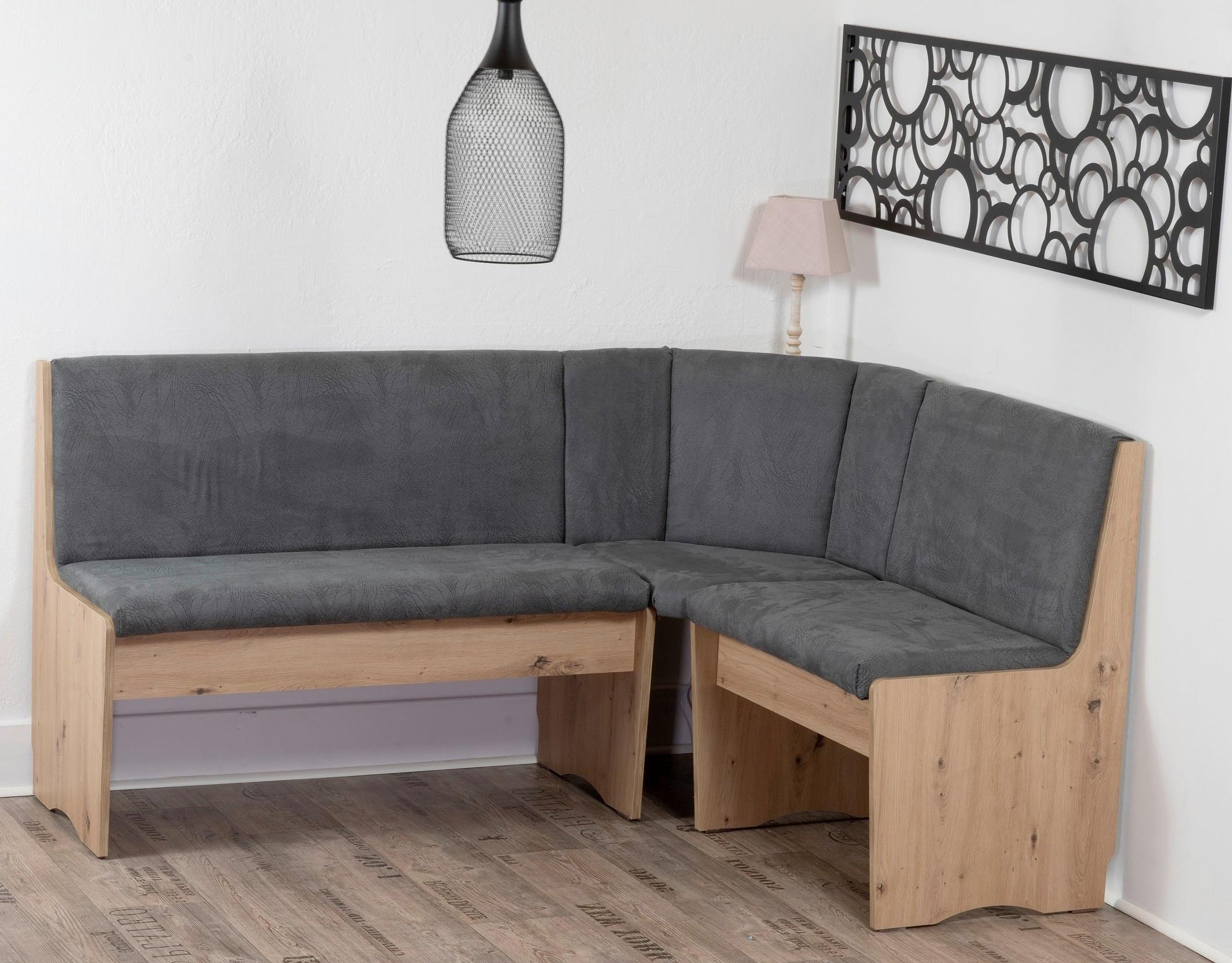 Eckbank Duisburg Grau/Eiche Artisan - Eiche Artisan/Grau, KONVENTIONELL, Holzwerkstoff/Textil (165/89/125cm) - P & B