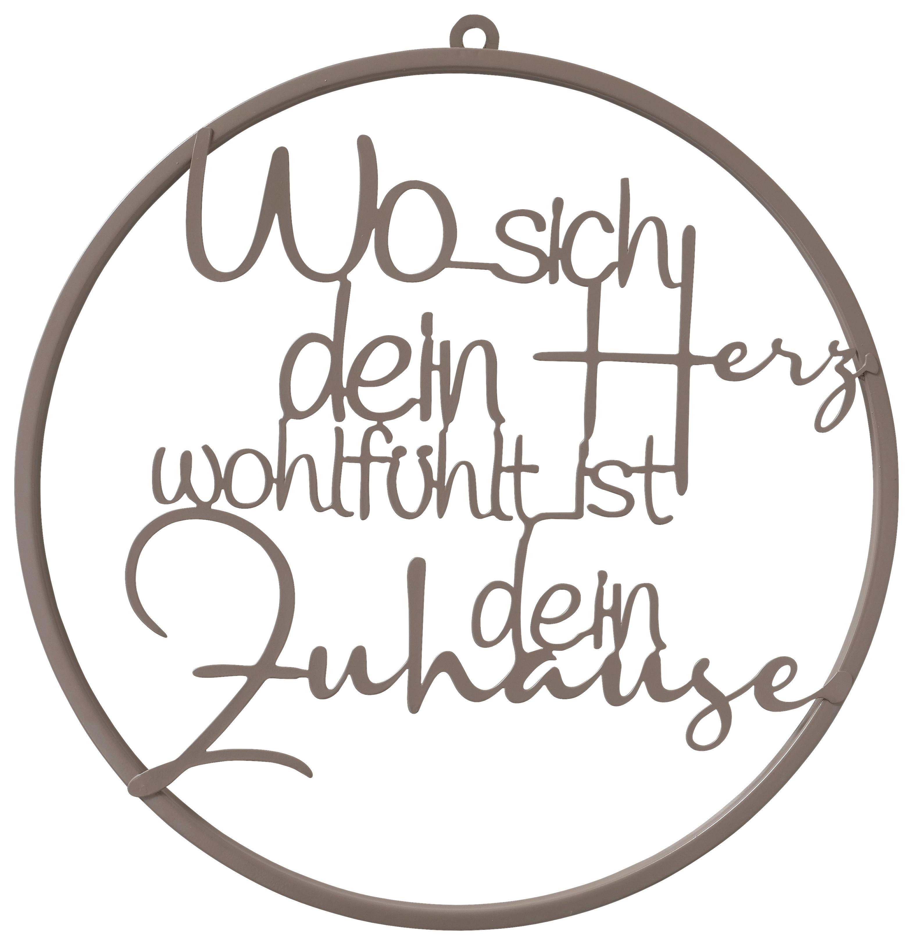 Wanddeko Zuhause II Grau - Grau, KONVENTIONELL, Metall (38cm) - Mömax
