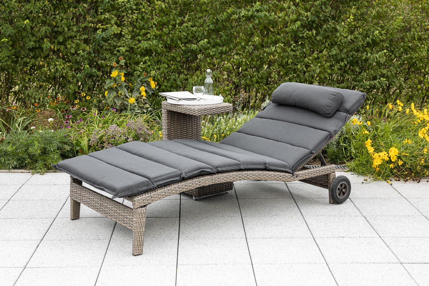 Gartenbeistelltisch Andalusia ca. 33x64x42 cm Grau - Grau, ROMANTIK / LANDHAUS, Kunststoff/Metall (33/64/42cm) - Gardenson