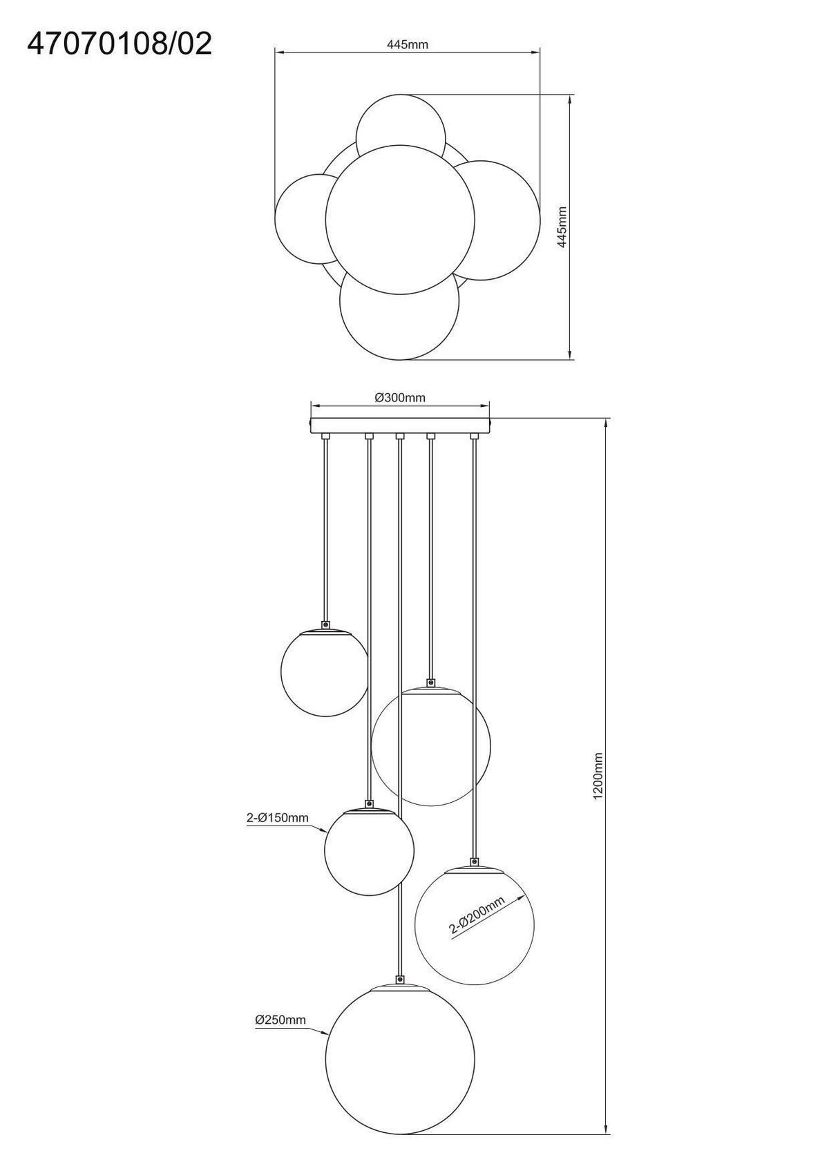 LAMPA WISZĄCA MARA - kolor bursztynowy/czarny, Trend, metal/szkło (44,5/120cm) - Novel