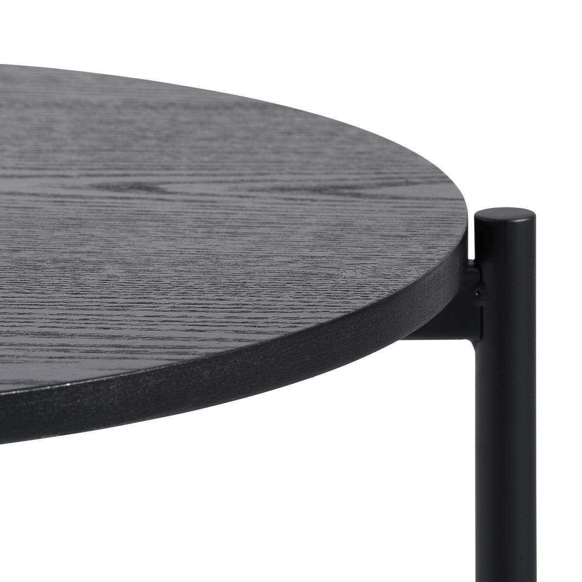 STOLIK BOCZNY BOB - czarny, Trend, materiał drewnopochodny/metal (43/43/40cm) - Carryhome