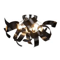 LAMPA SUFITOWA LED CURLY - czarny/kolor chromowy, Design, metal (42/24cm)