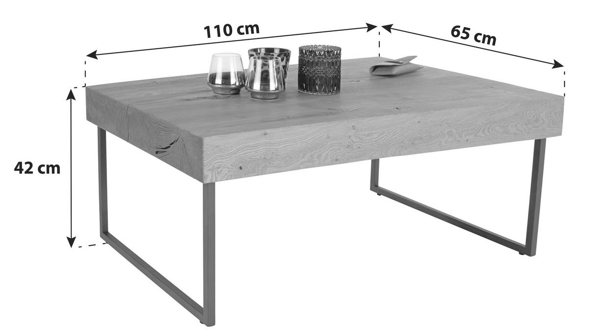 Klubska Miza Oliver, Barva Divjega Hrasta - črna/barve hrasta, Moderno, kovina/leseni material (110/42/65cm) - Mömax