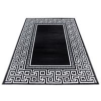 Webteppich Parma Schwarz/Weiß ca. 80x150cm - Schwarz/Weiß, KONVENTIONELL, Textil (80/150cm)