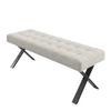 SITTBÄNK NOVA - ljusgrå/svart, Modern, metall/trä (140/49/47cm) - Bessagi Home