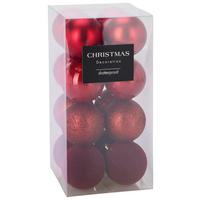 Christbaumkugel-Set Romy Dunkelrot 16-teilig - Dunkelrot, KONVENTIONELL, Kunststoff (6cm) - Mömax