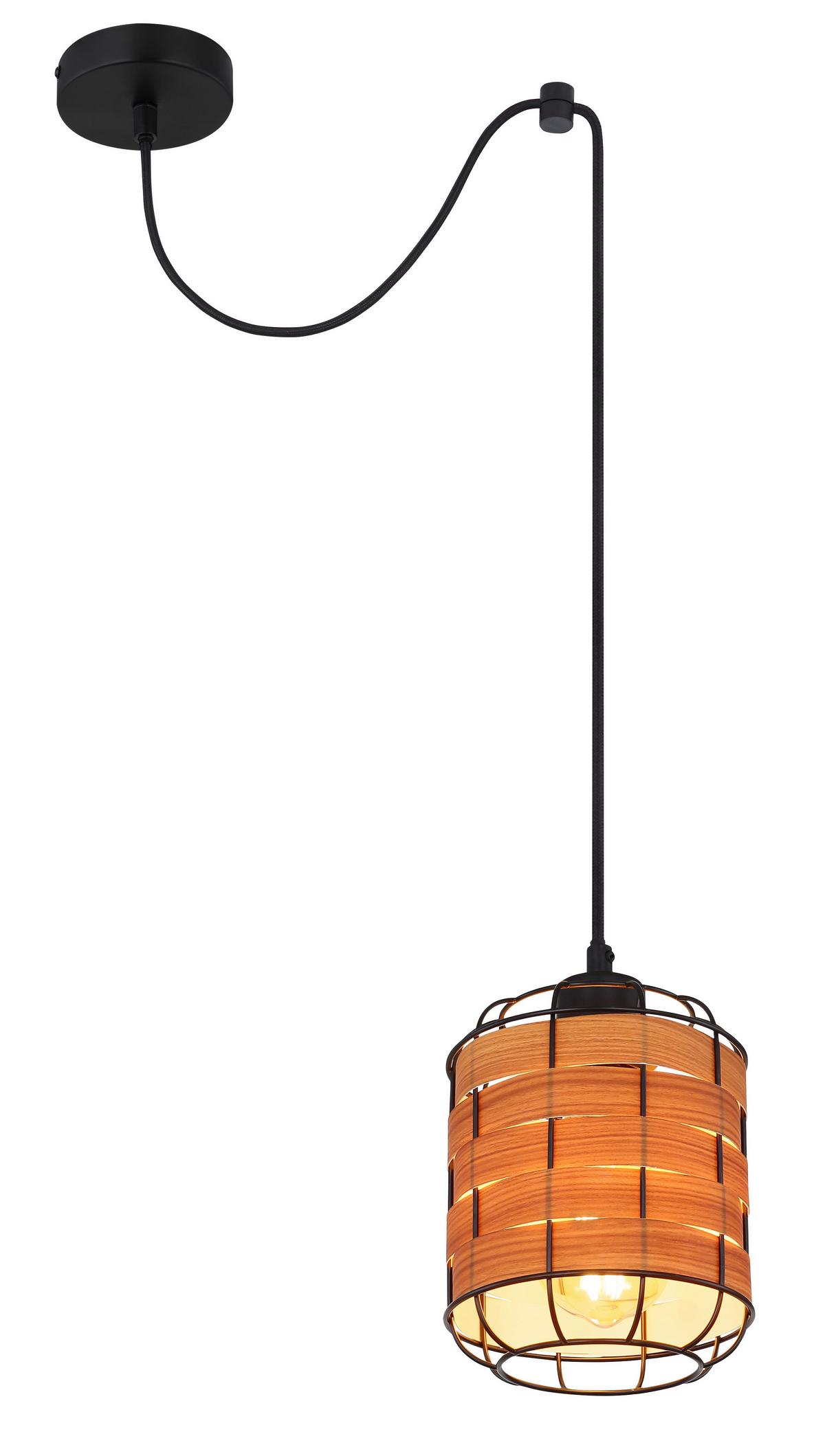 Svjetiljka Viseća 15665-1h - crna/smeđa, Konvencionalno, metal/plastika (15/200cm) - Globo