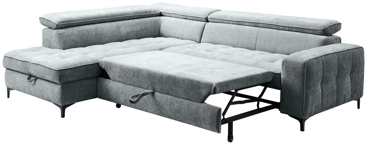 Kutna Garnitura Talia - tamno siva/crna, Basics, tekstil/metal (203/70-90/251cm) - Modern Living