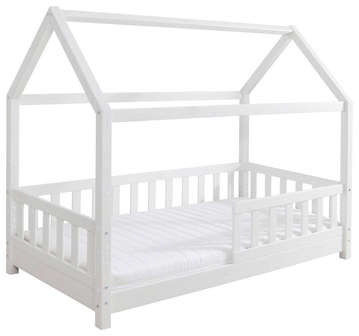 Hausbett Kay ca. 80x160 cm Weiß - Naturfarben/Weiß, MODERN, Holz/Textil (80/160cm) - MID.YOU