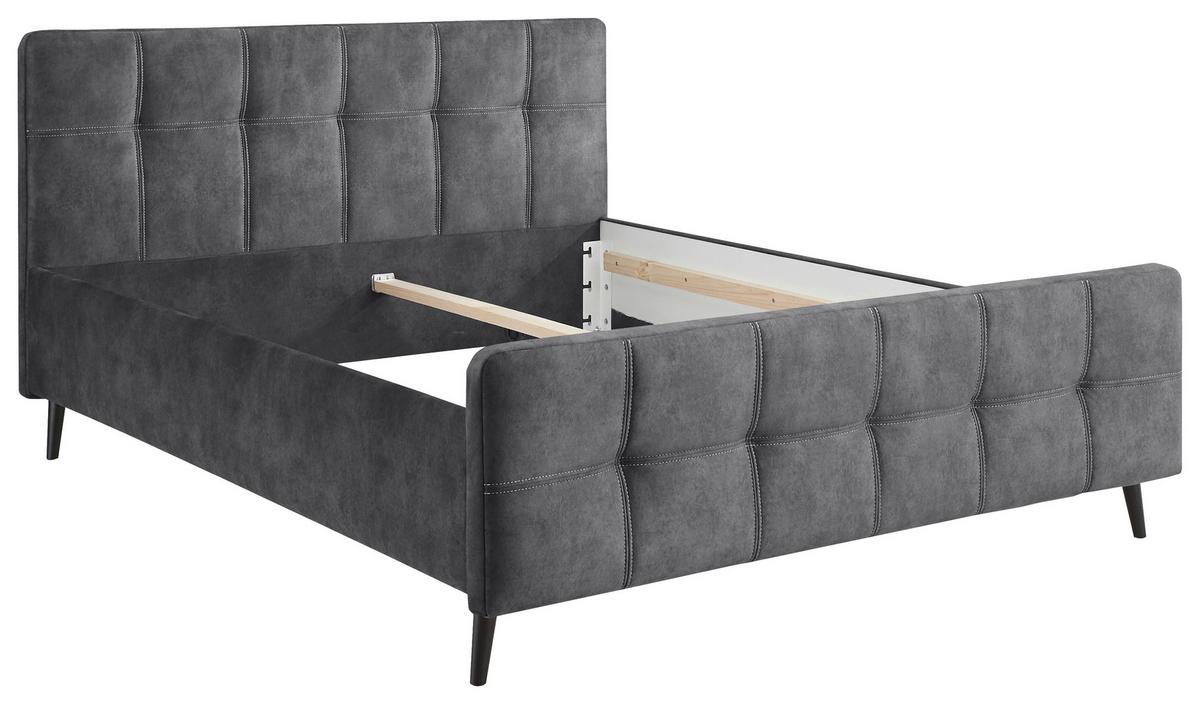 Polsterbett in Anthrazit ca. 280x200 cm 'Mario C' - Anthrazit/Schwarz, Basics, Holz/Holzwerkstoff (180/200cm) - MID.YOU