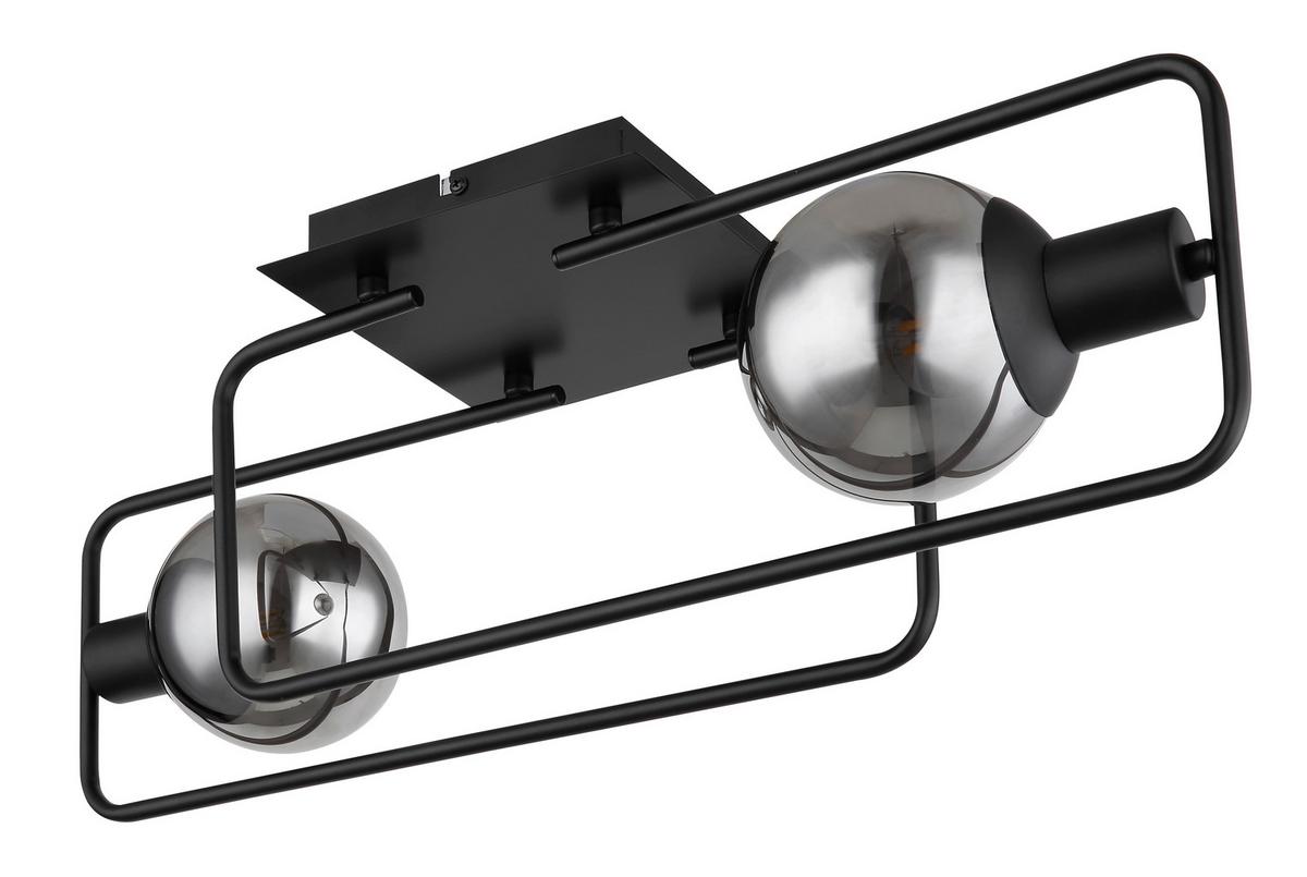 Deckenleuchte Blama max. 40 Watt - Schwarz, Design, Glas/Metall (61/23/19cm) - Globo