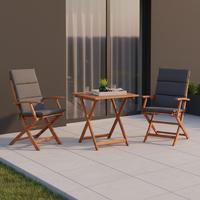 Gartenmöbel Set 5-tlg Comodoro Echtholz klappbar mit Kissen - Braun/Grau, KONVENTIONELL, Holz/Textil - Gardenson