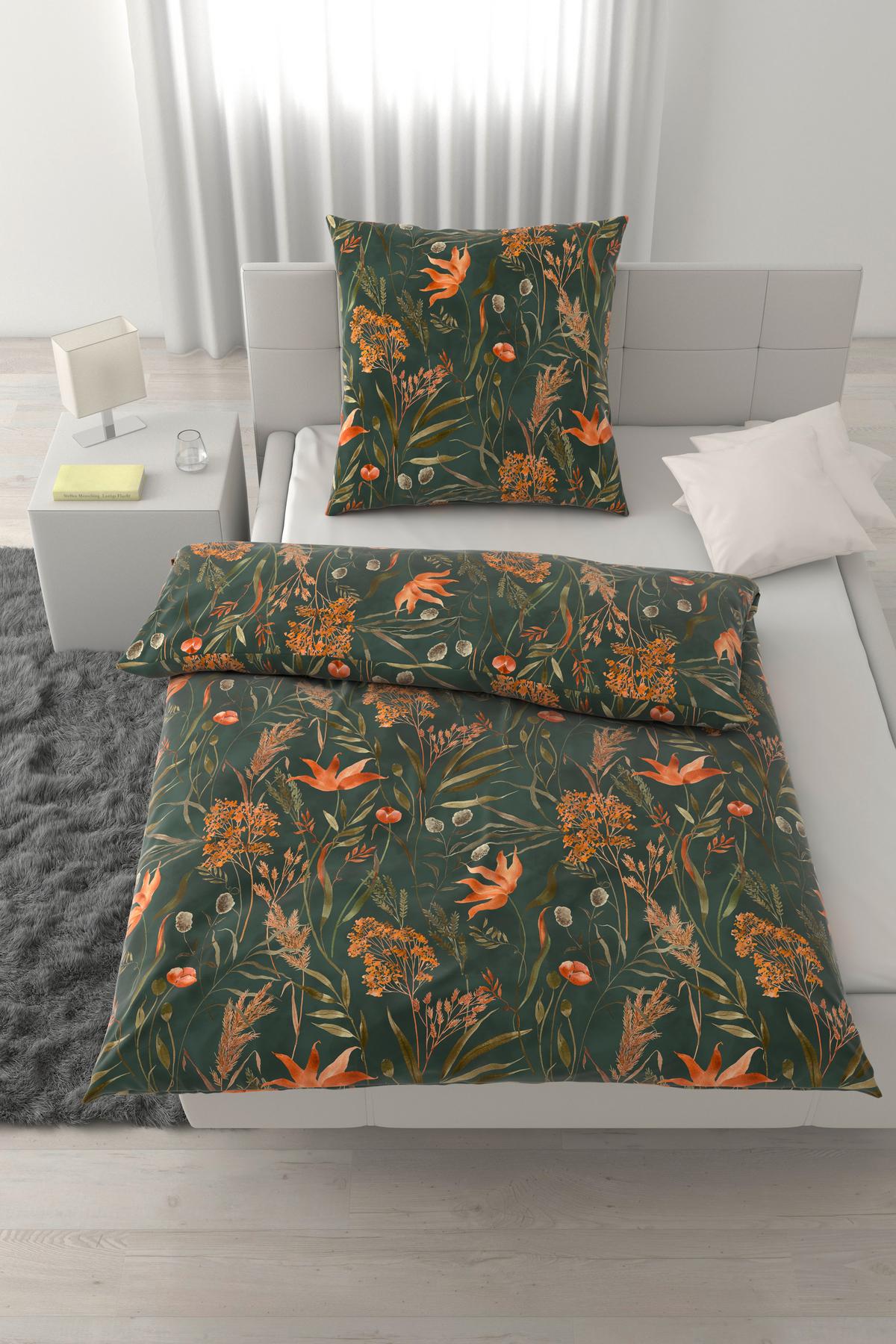 Bettwäsche Nora Grün ca. 135x200cm - Grün, MODERN, Textil (135/200cm) - Mömax