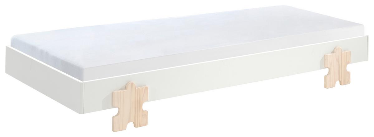 Kinder-/Juniorbett Modulo ca. 90x200 cm Weiß - Weiß/Kieferfarben, MODERN, Holz/Holzwerkstoff (90/200cm) - MID.YOU