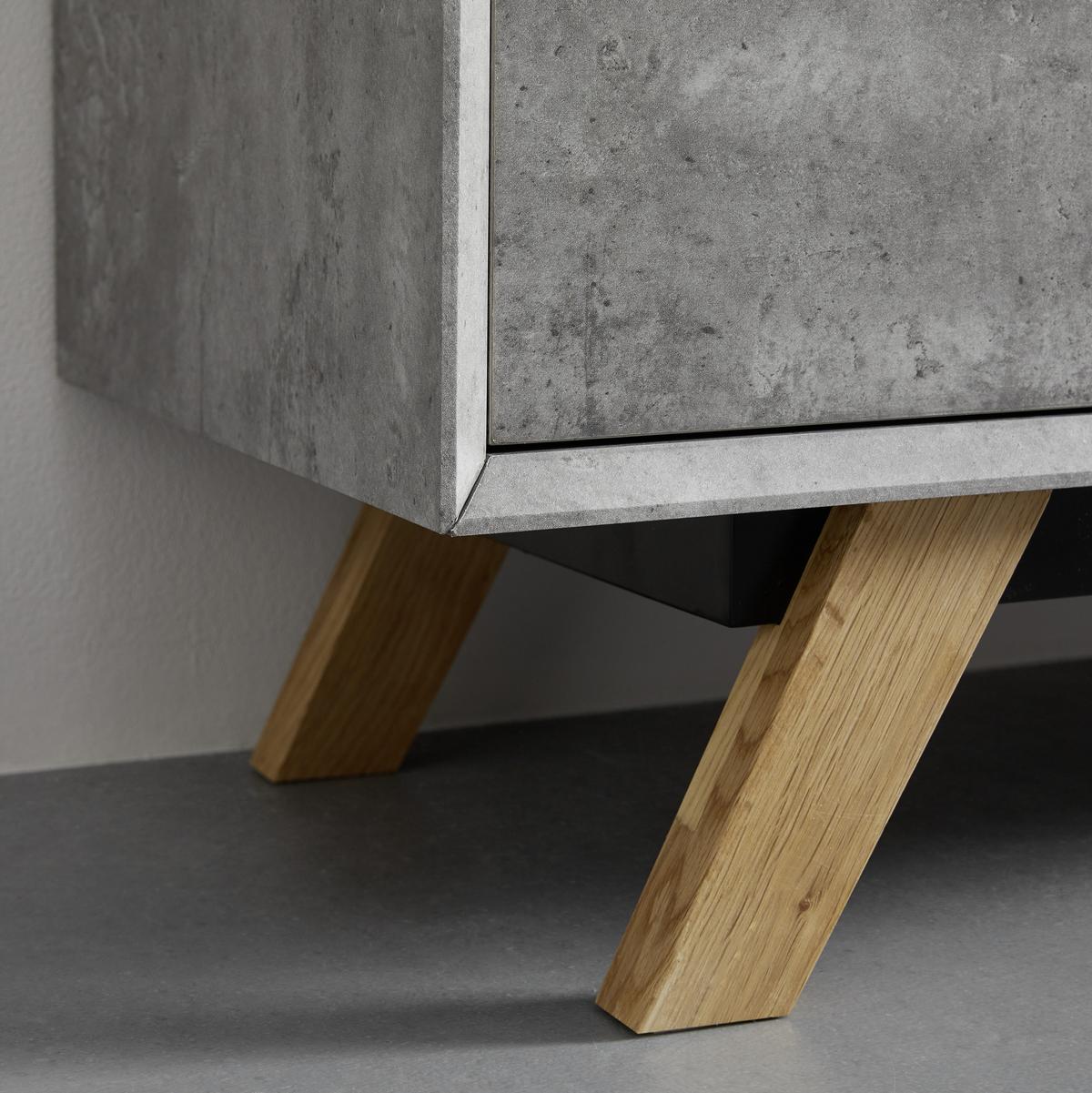 Moderna Komoda Casper, Barva Betona In Hrasta - siva/barve hrasta, Moderno, les (120/75/40cm) - Bessagi Home