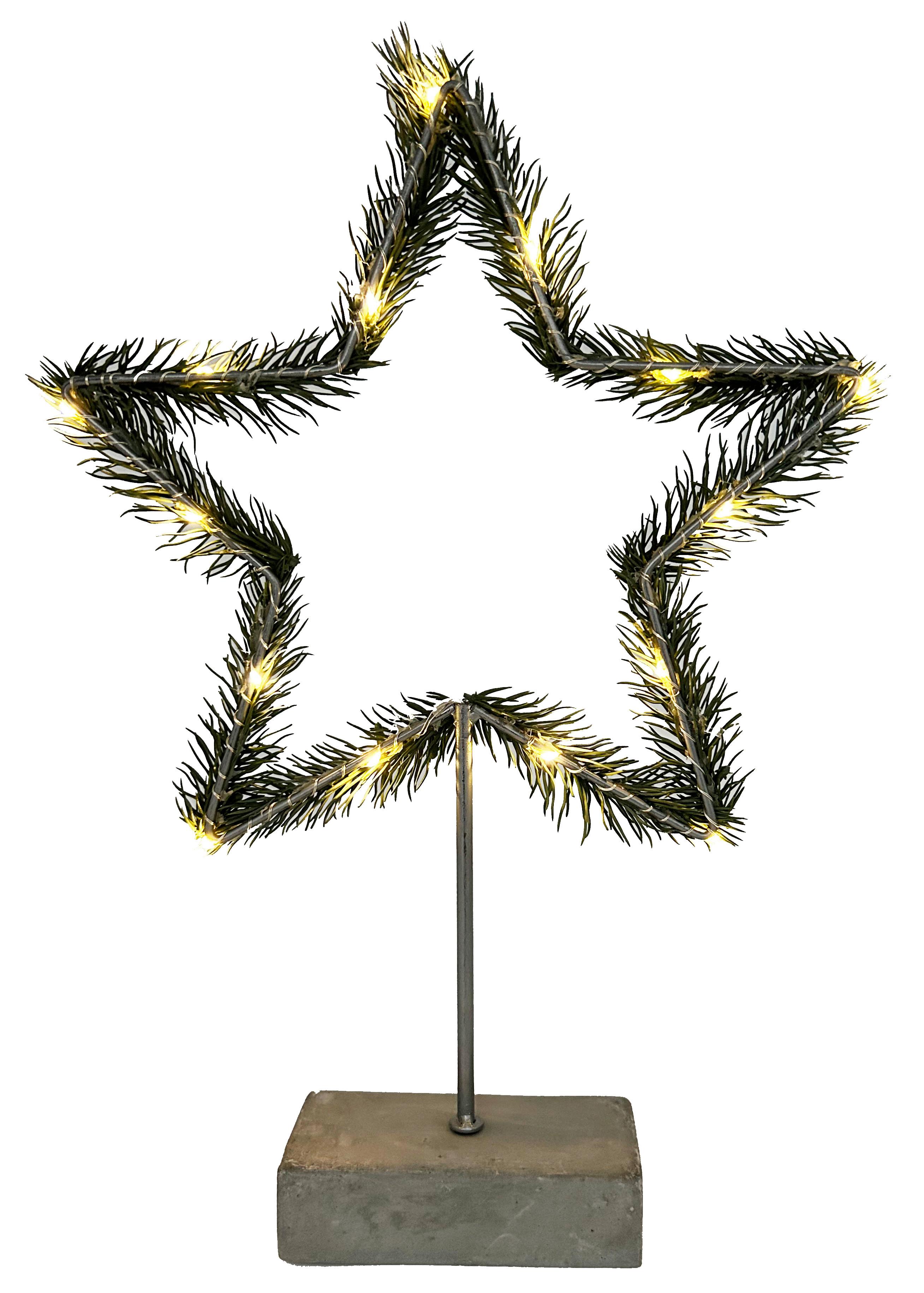 GWIAZDA DEKORACYJNA WS-LZ231023 - zielony, Lifestyle, tworzywo sztuczne/metal (25/40/5cm) - X-Mas