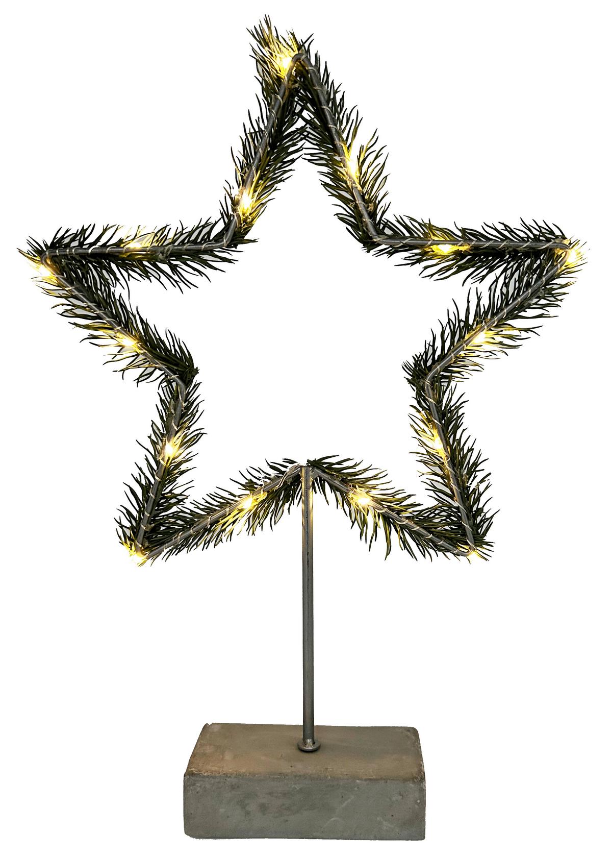 GWIAZDA DEKORACYJNA WS-LZ231023 - zielony, Lifestyle, tworzywo sztuczne/metal (25/40/5cm) - X-Mas