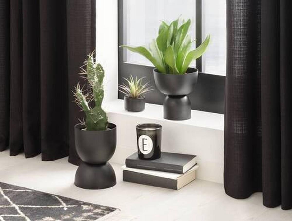 Kaspó Cela I - fekete, Basics, fém (14/22cm) - Modern Living
