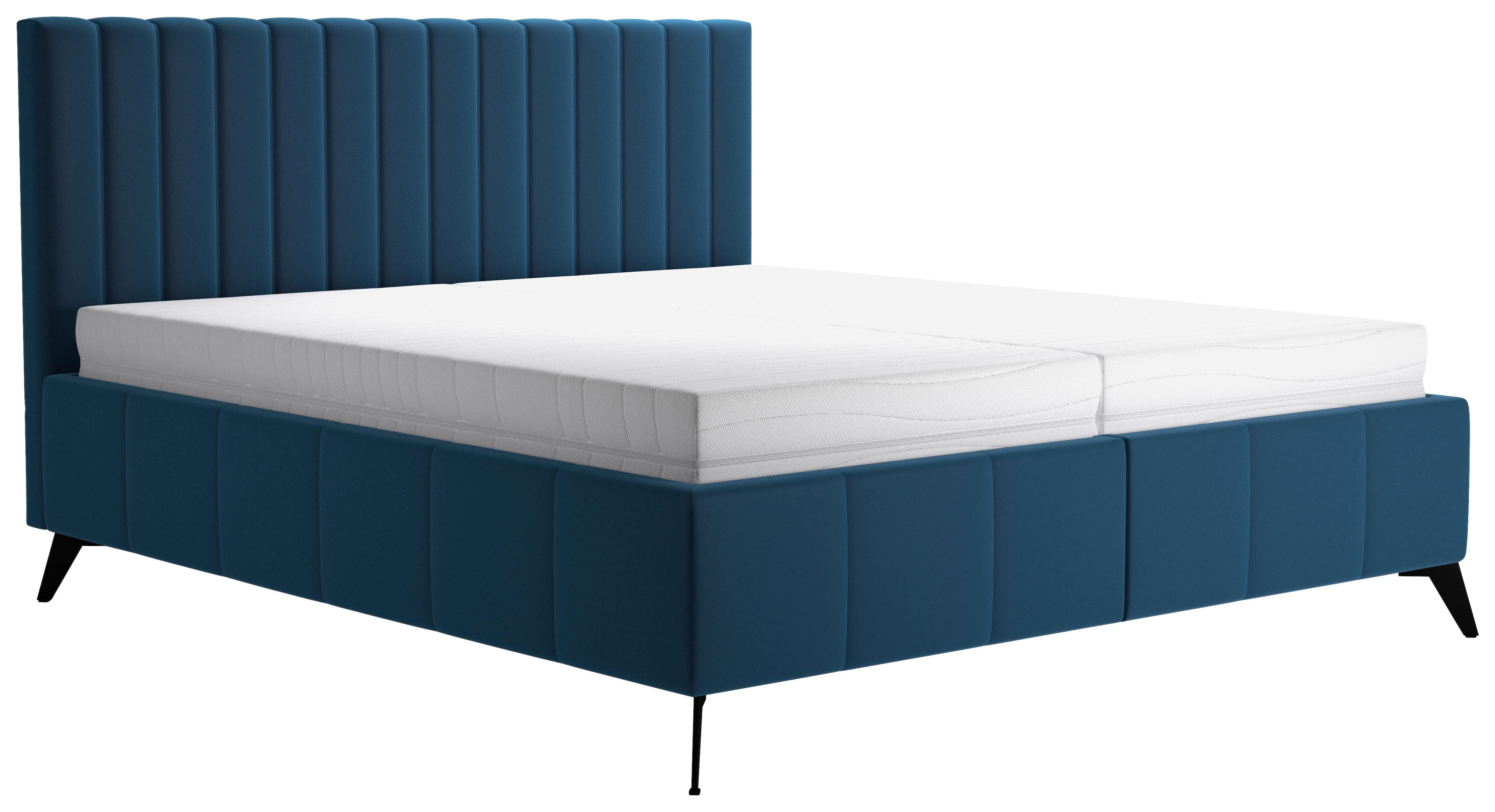 Pat Tapițat Vivien 2 - albastru închis, Modern, lemn/textil (160/200cm) - Modern Living