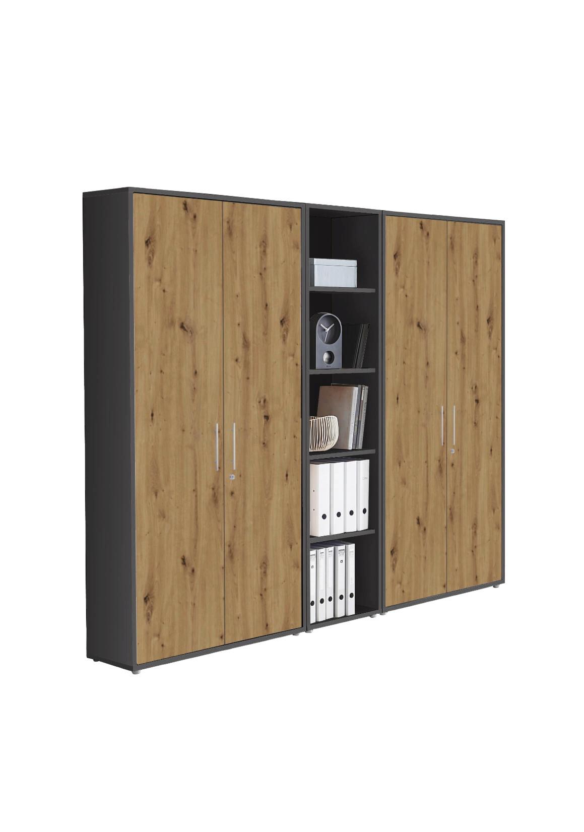 AKTENSCHRANK OFFICE EDITION - SW SET 10 - Anthrazit/Eiche Artisan, MODERN, Holzwerkstoff (212,9/185,6/33cm) - MID.YOU
