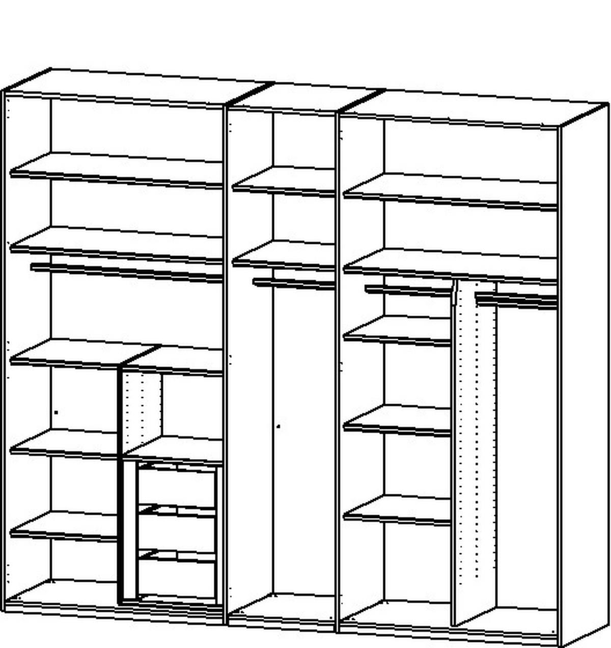 Omara S Klasičnimi Vrati Skat Pure, Siva - siva, Trend, kovina/leseni material (251/223/60cm) - Novel